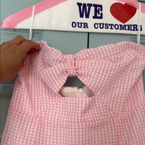 Hello Molly Pink and white Gingham long dress